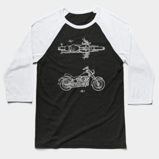 Motorcycle Vintage Patent Drawing Baseball T-Shirt